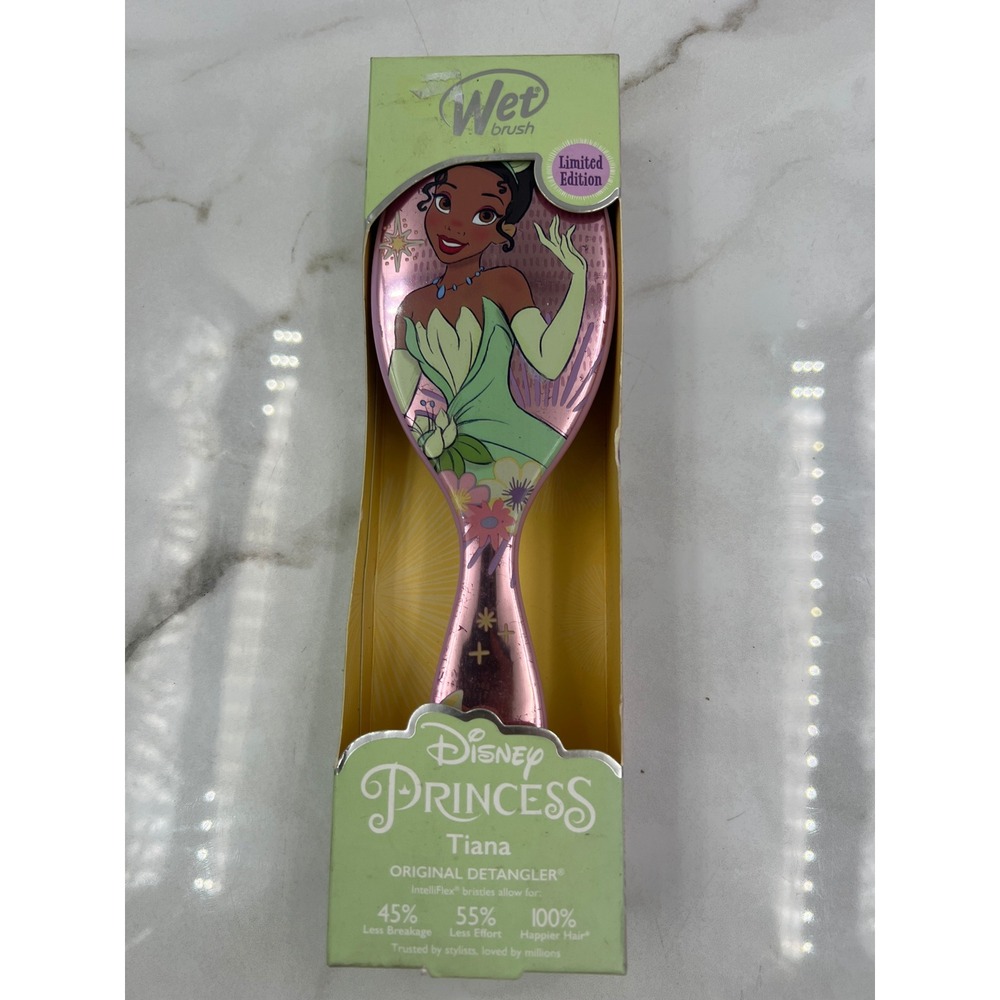 Wet Brush Disney Princess Tiana Original Detangler Limited Ed Pink Hairbrush
